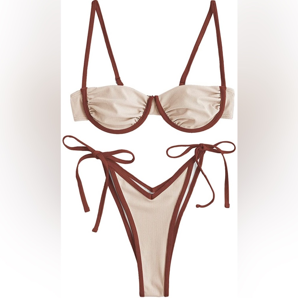 Brand new, never worn women’s underwire bikini. High cut two piece.